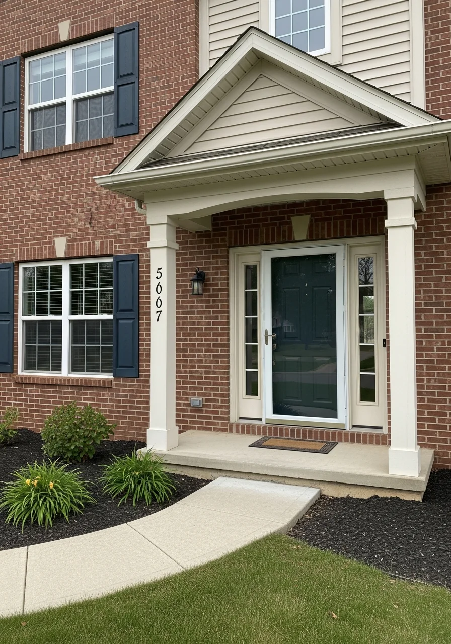 Service professional in uniform at a Farmington home's front entrance.