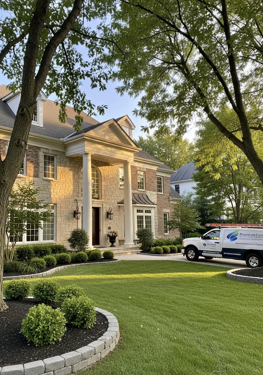 Uniformed professional at the entrance of a West Bloomfield residential property.